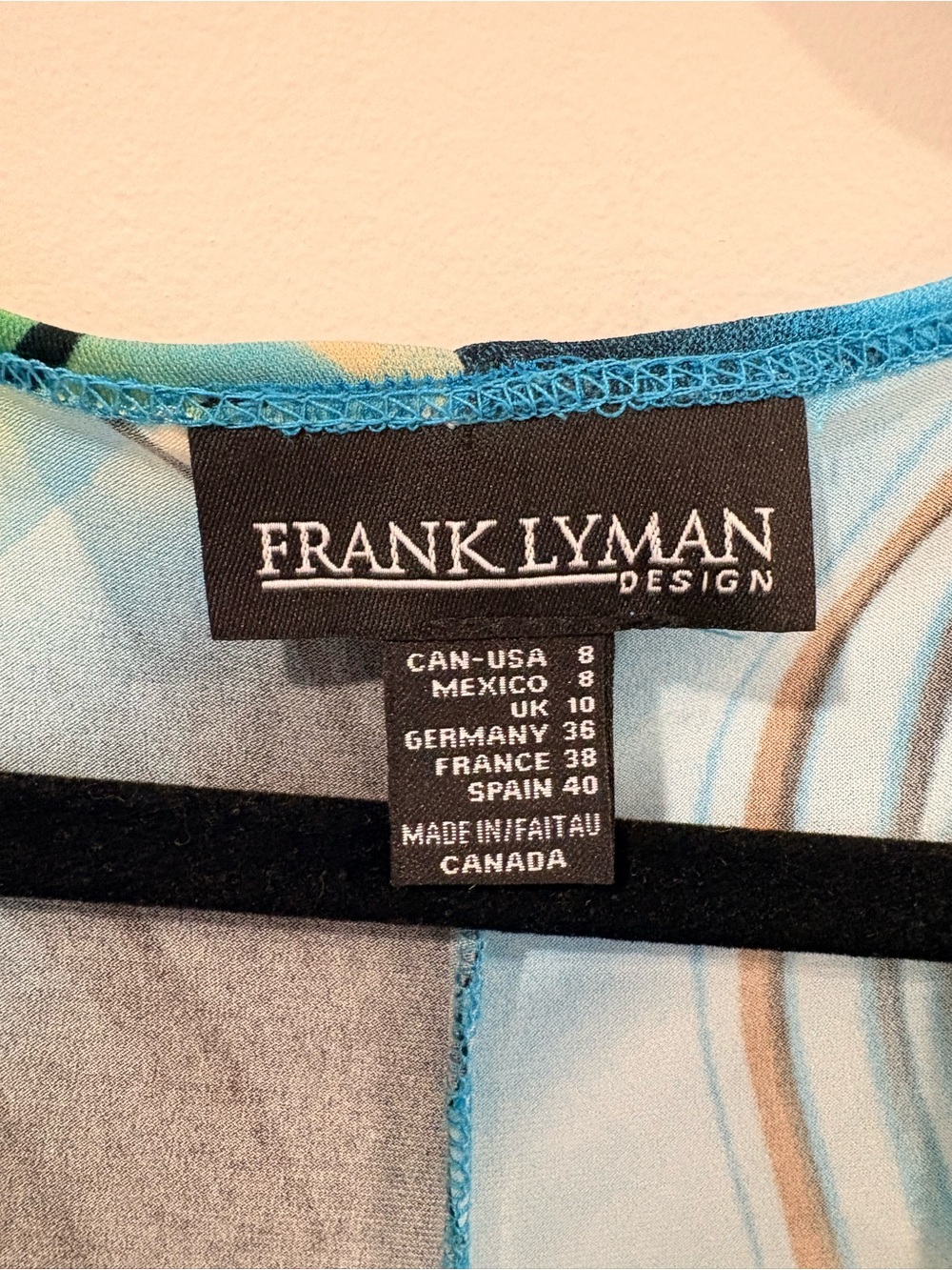 Frank Lyman Abstract Print Ruched Sheath Dress| Made in Canada | Size 8 - Picture 3 of 9